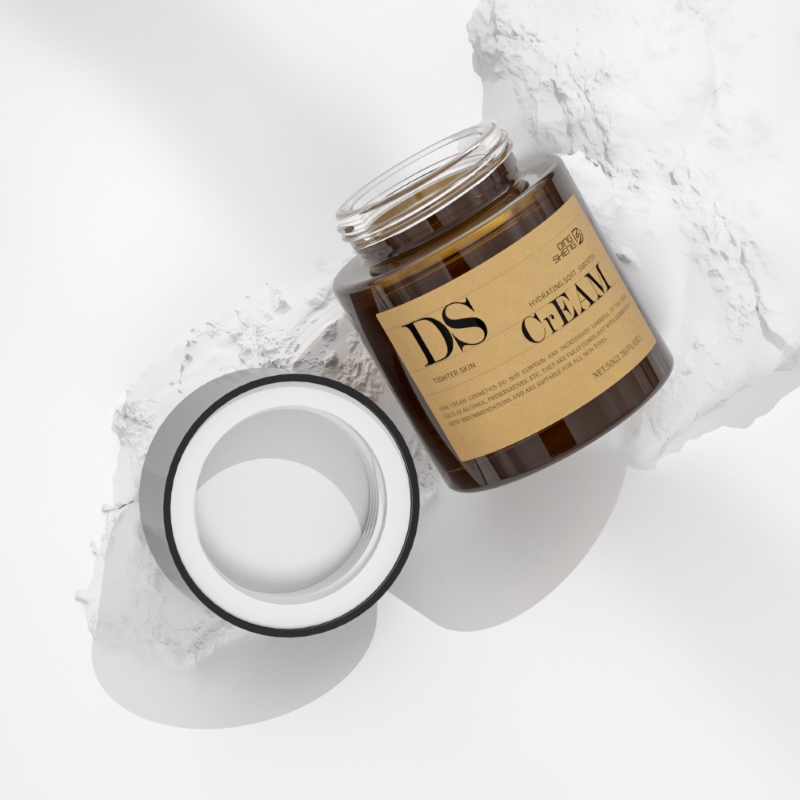simple glass cream jar