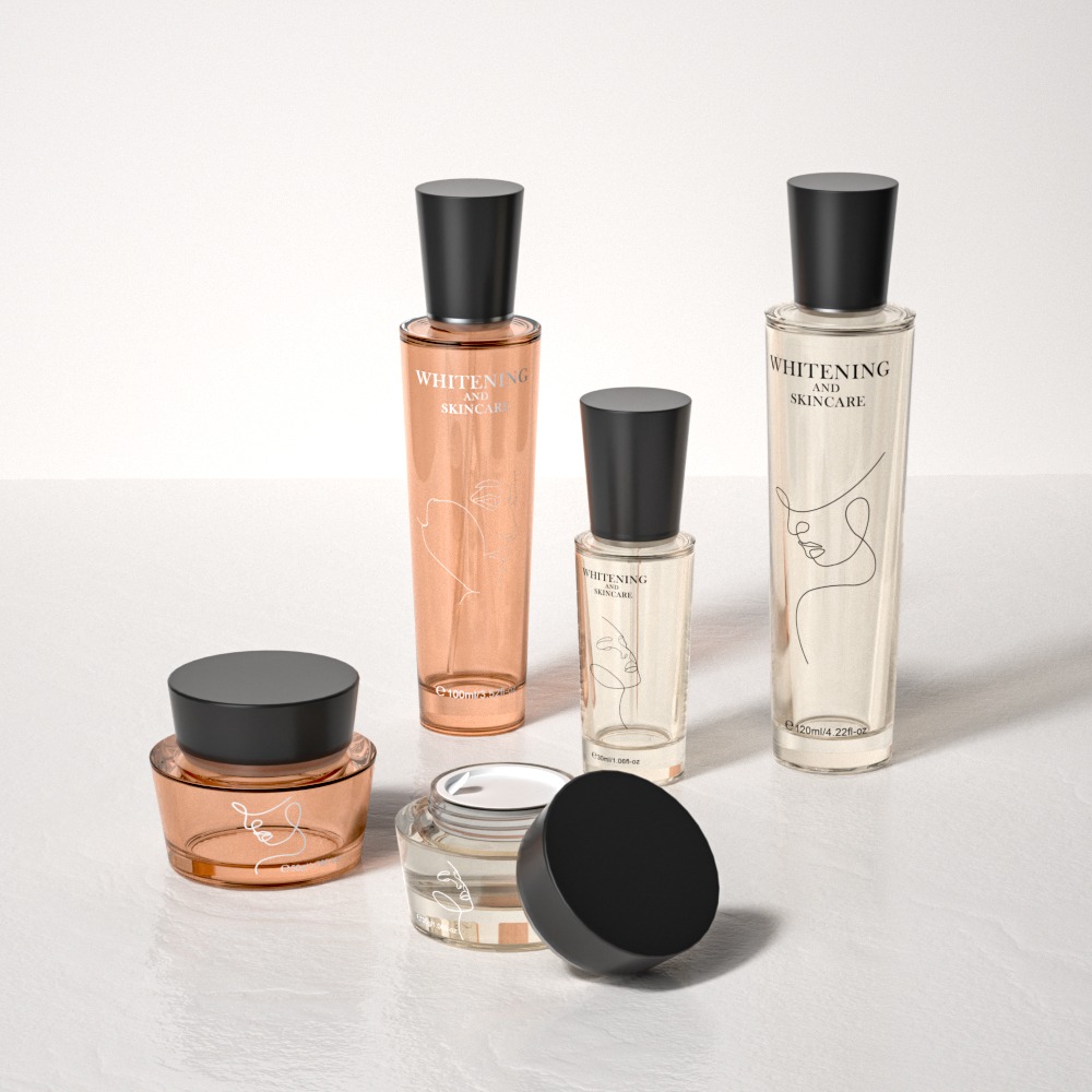 120ml/100ml/30ml/50g/30g Translucent cosmetic glass bottle packaging