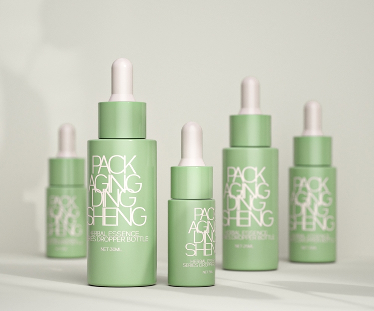 Luxury green gradient glass dropper bottles (5ml-30ml)