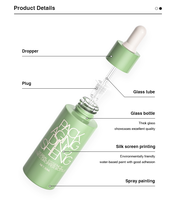 Eco-friendly spray-painted serum bottles wholesale