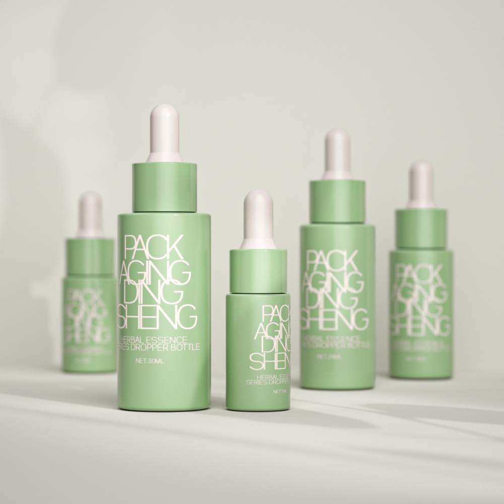 Custom OEM glass skincare bottles for beauty brands.