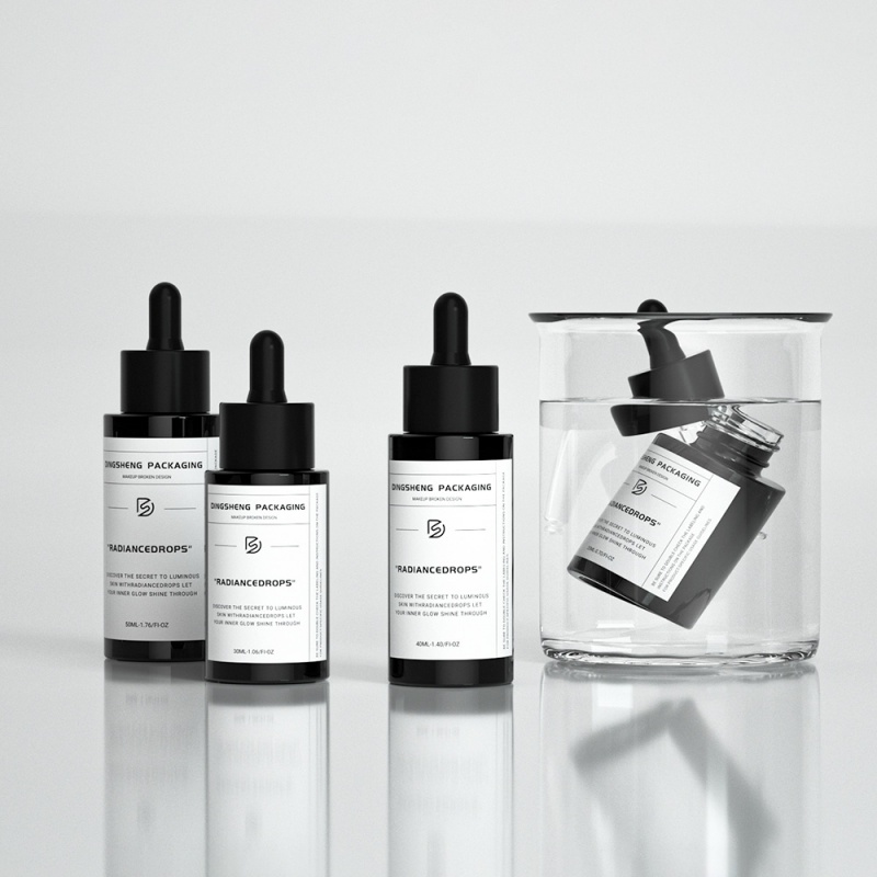 Opaque Black Glass Dropper Bottle