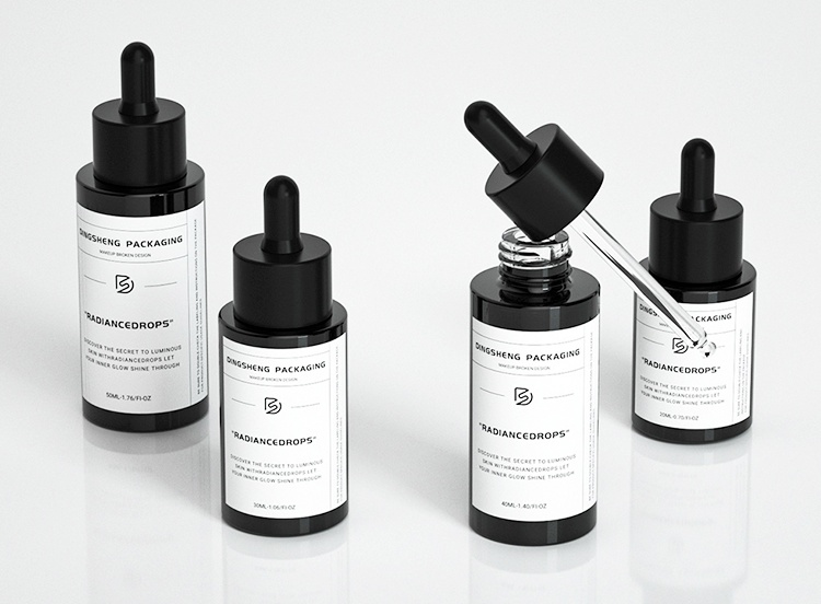 30ml Black Glass Serum Bottle