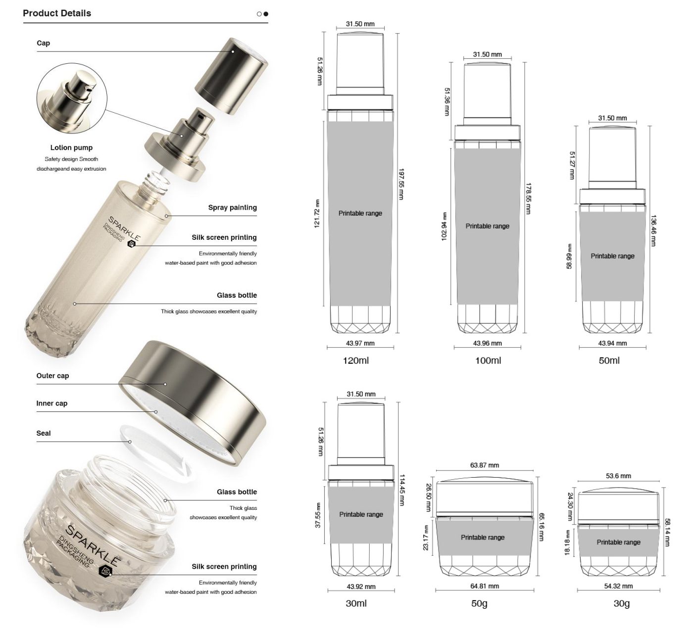 OEM Skincare Glass Packaging Collection
