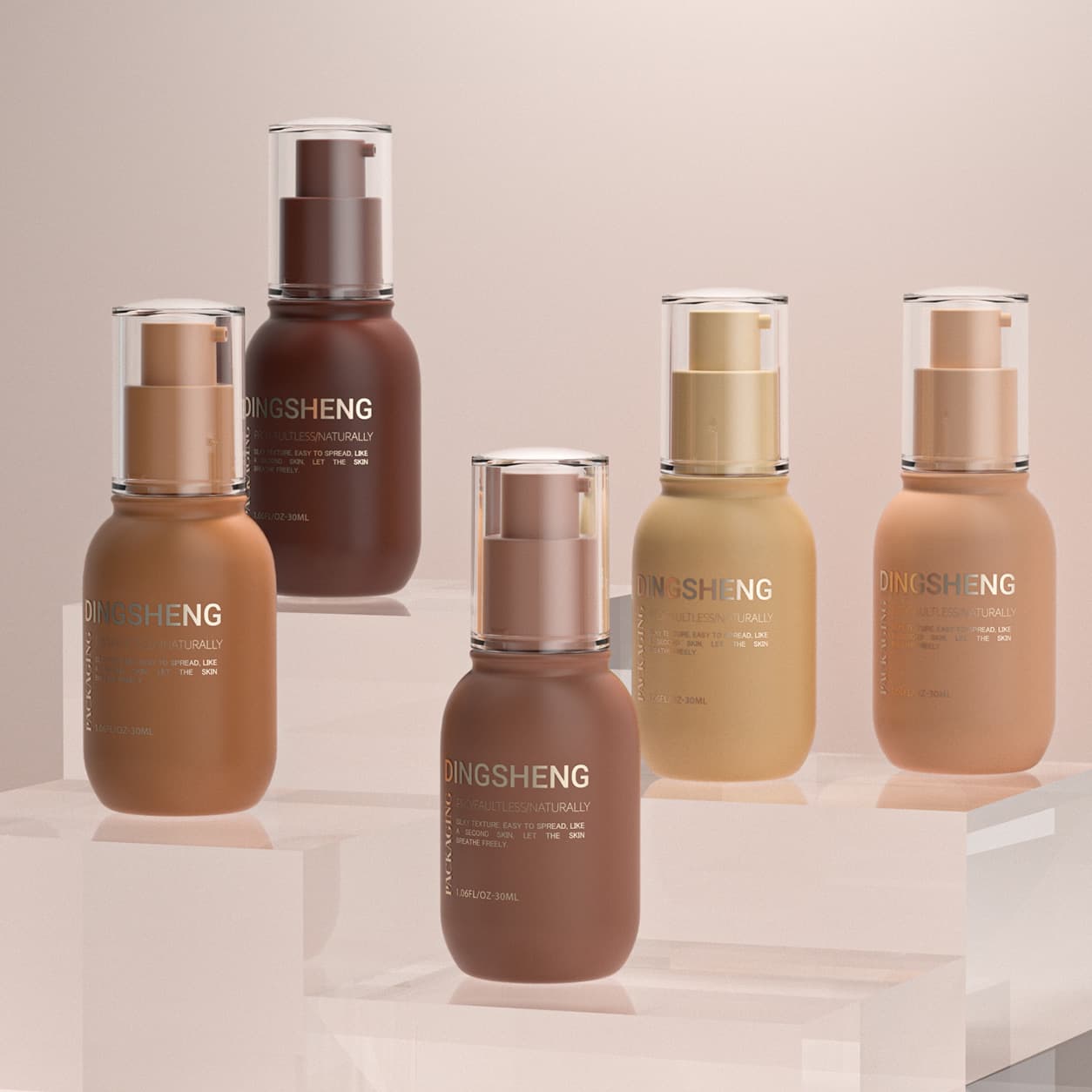 Matte Brown Glass Foundation Bottle