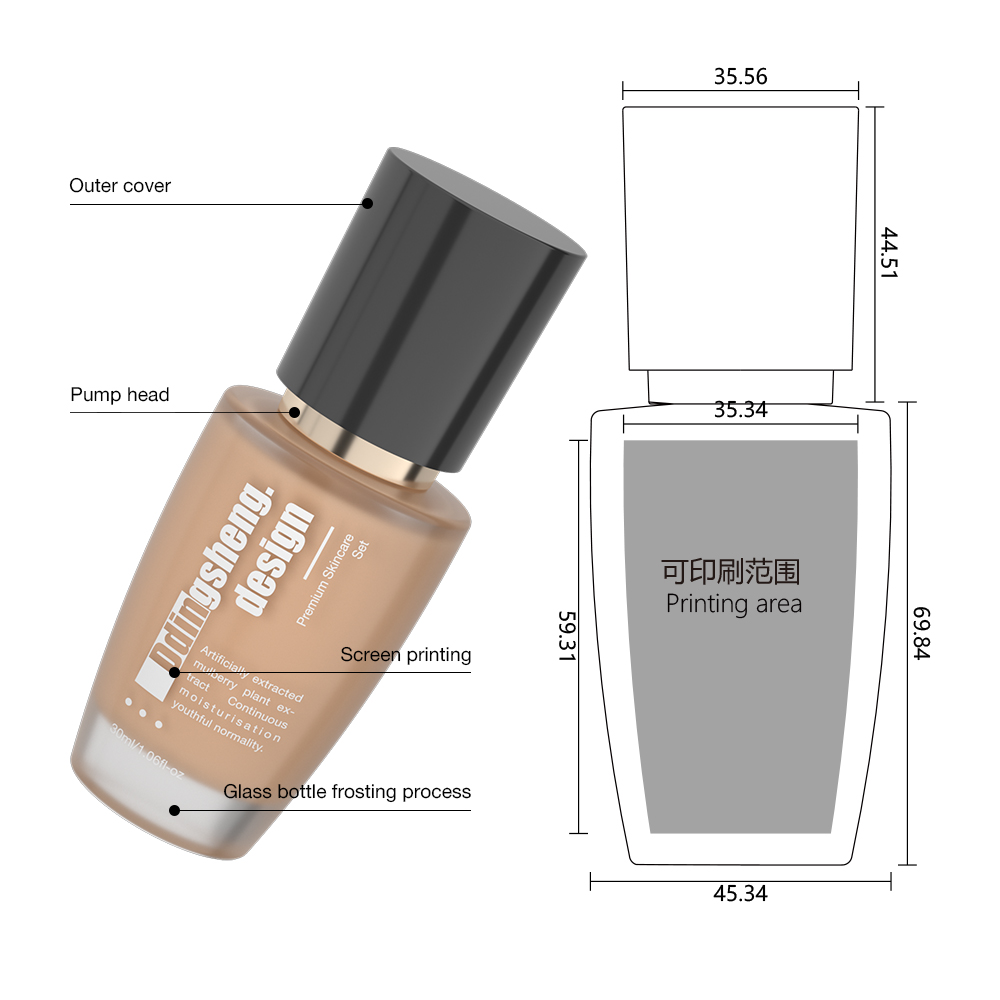 30ml Premium Frosted Glass Skincare