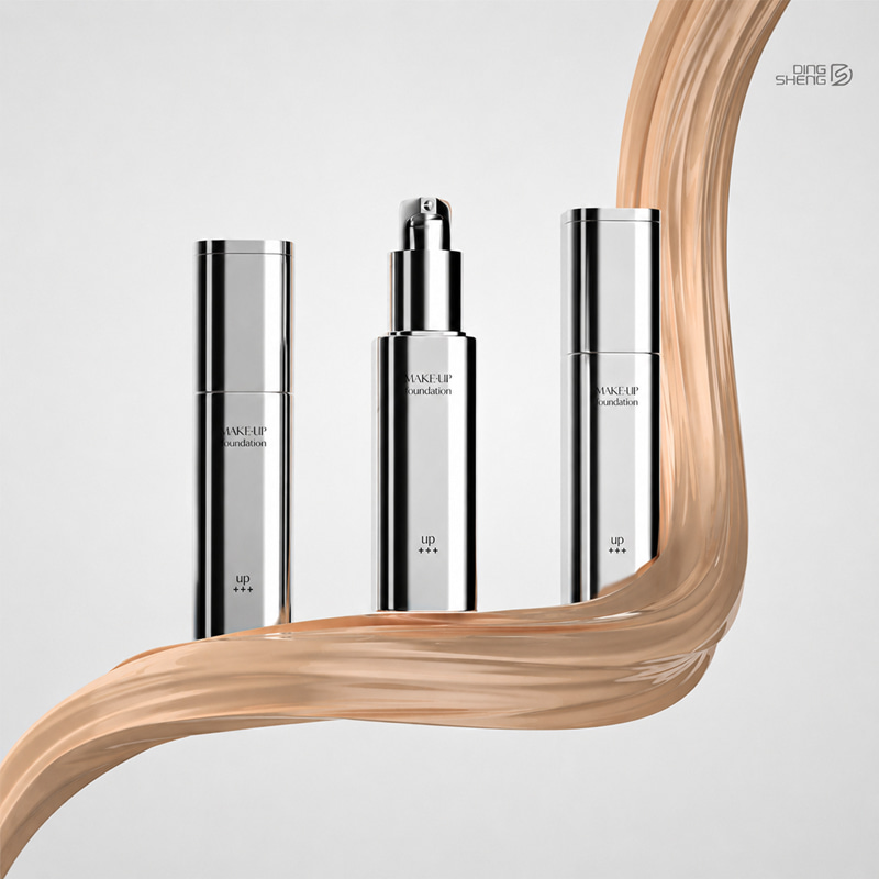 Square Thick Wall Glass Cosmetic Pump Bottle