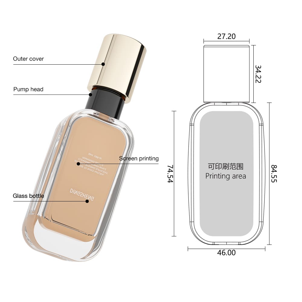 Matte glass cosmetic foundation bottle Matte glass cosmetic foundation bottle