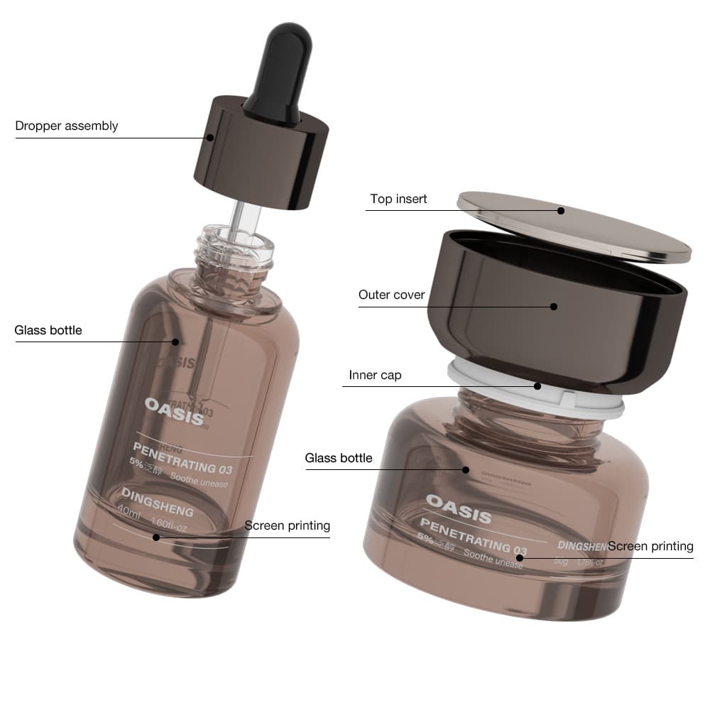 Eclipse bold black dual-layer skincare bottles Eclipse bold black dual-layer skincare bottles