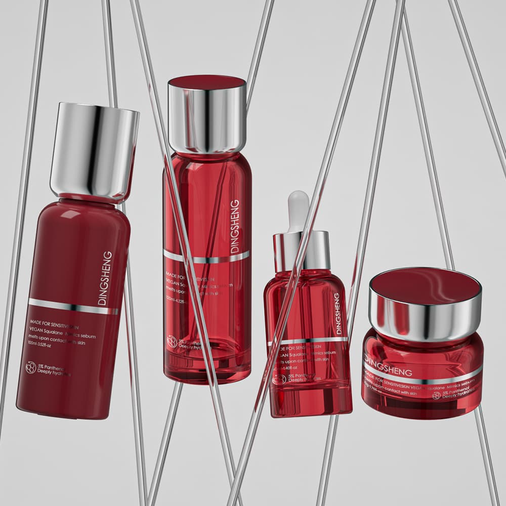 Crimson Red Skincare Packaging Collection Crimson Red Skincare Packaging Collection