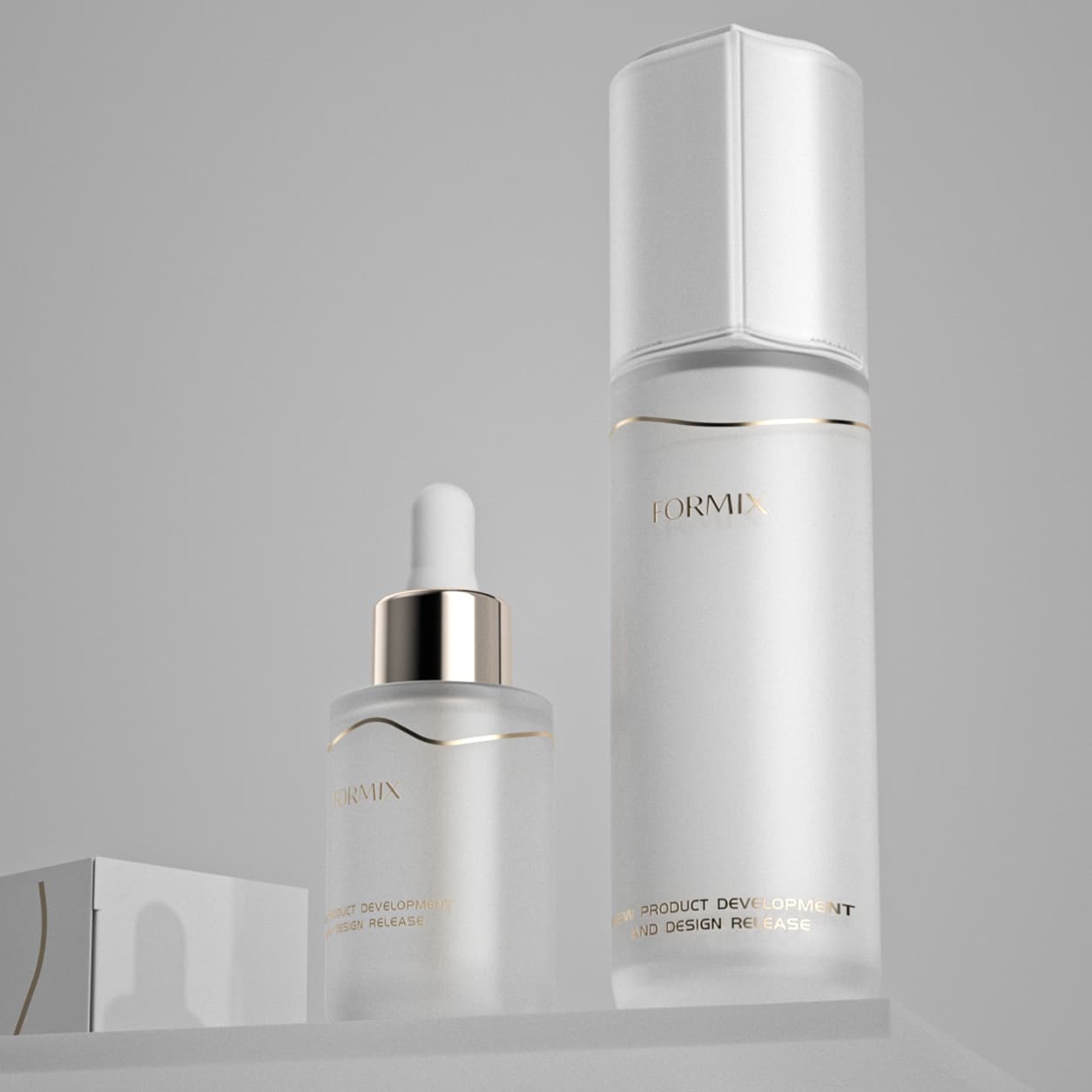 Elegant Metallic Cap Skincare Packaging Set Elegant Metallic Cap Skincare Packaging Set